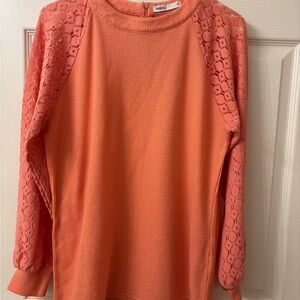 Vibrant Coral Knit Top